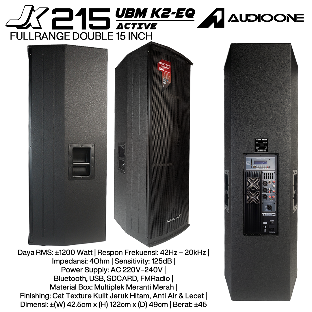 Audio One Speaker Double JX 2x15" Aktif 1200W K2-EQ JX 215A