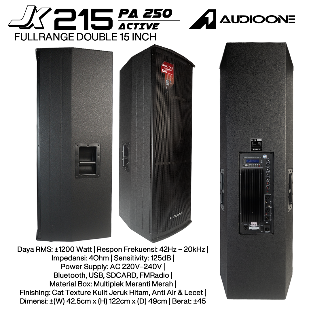 Audio One Speaker Double JX 2x15" Aktif 1200W PA-250 JX 215A