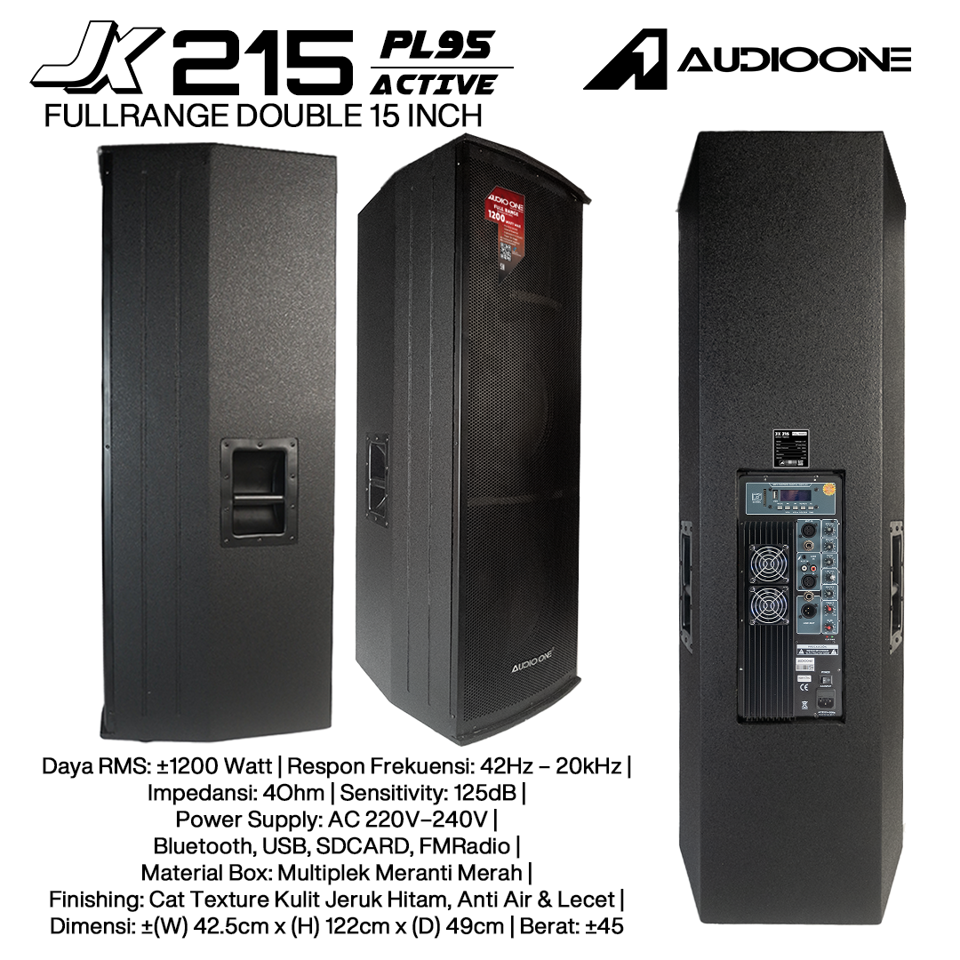 Audio One Speaker Double JX 2x15" Aktif 1200W PL-95 JX 215A