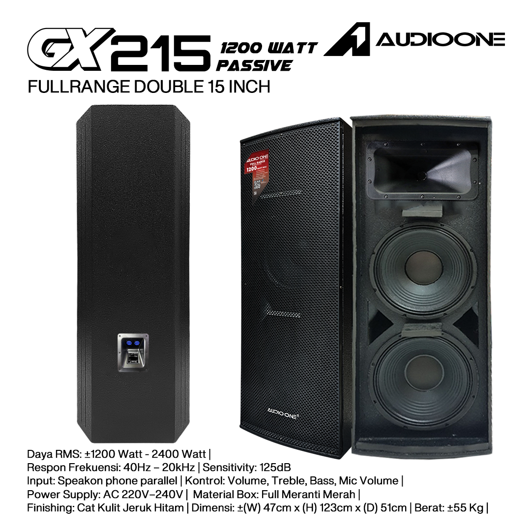 Audio One Speaker Double GX 2x15" Pasif 1200W GX 215P