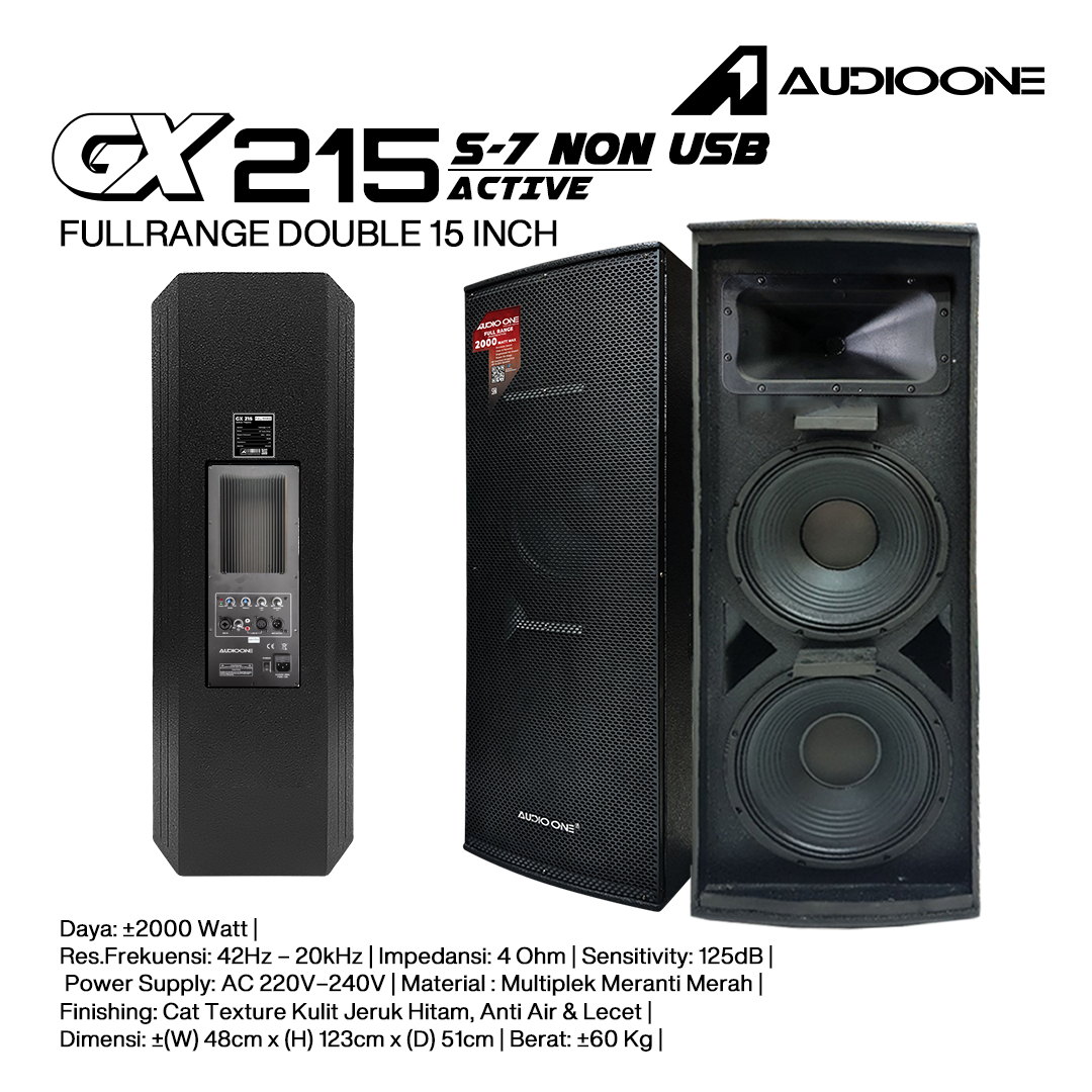 Audio One Speaker Double GX 2x15" Aktif 2000W S7-NON GX 215A