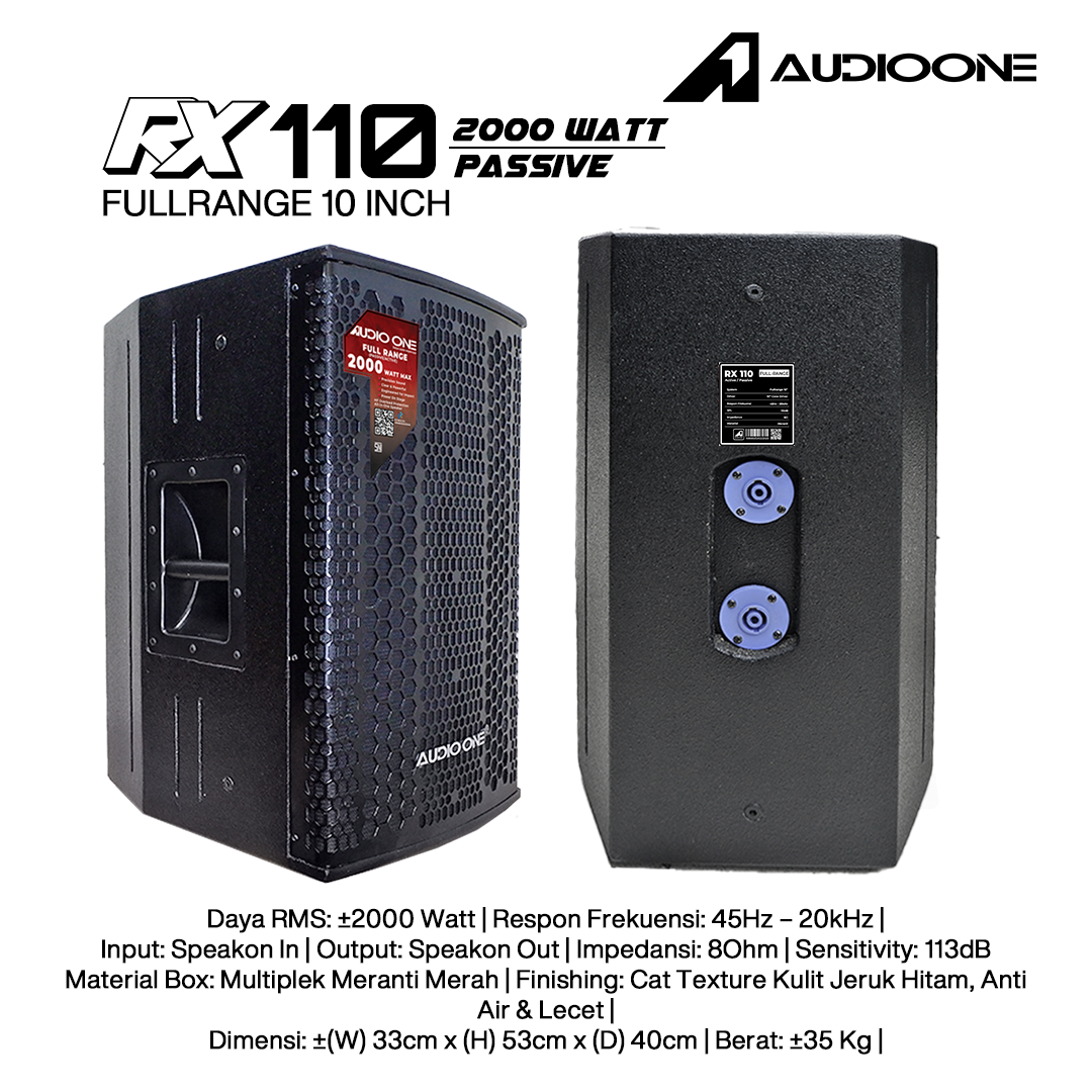 Audio One Speaker RX 10Inch Pasif 2000W RX 110P