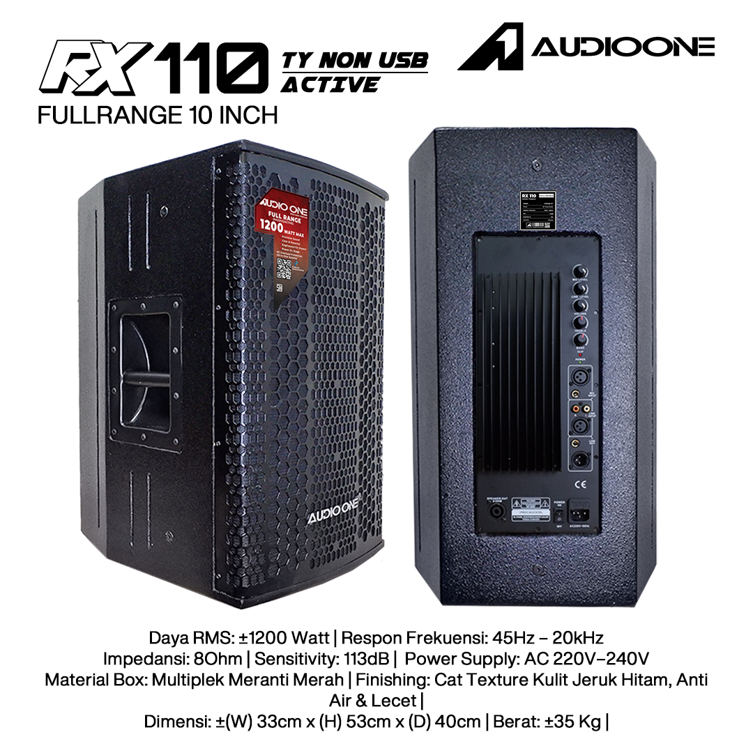 Audio One Speaker RX 10Inch Aktif 1200W TY-NON RX 110A