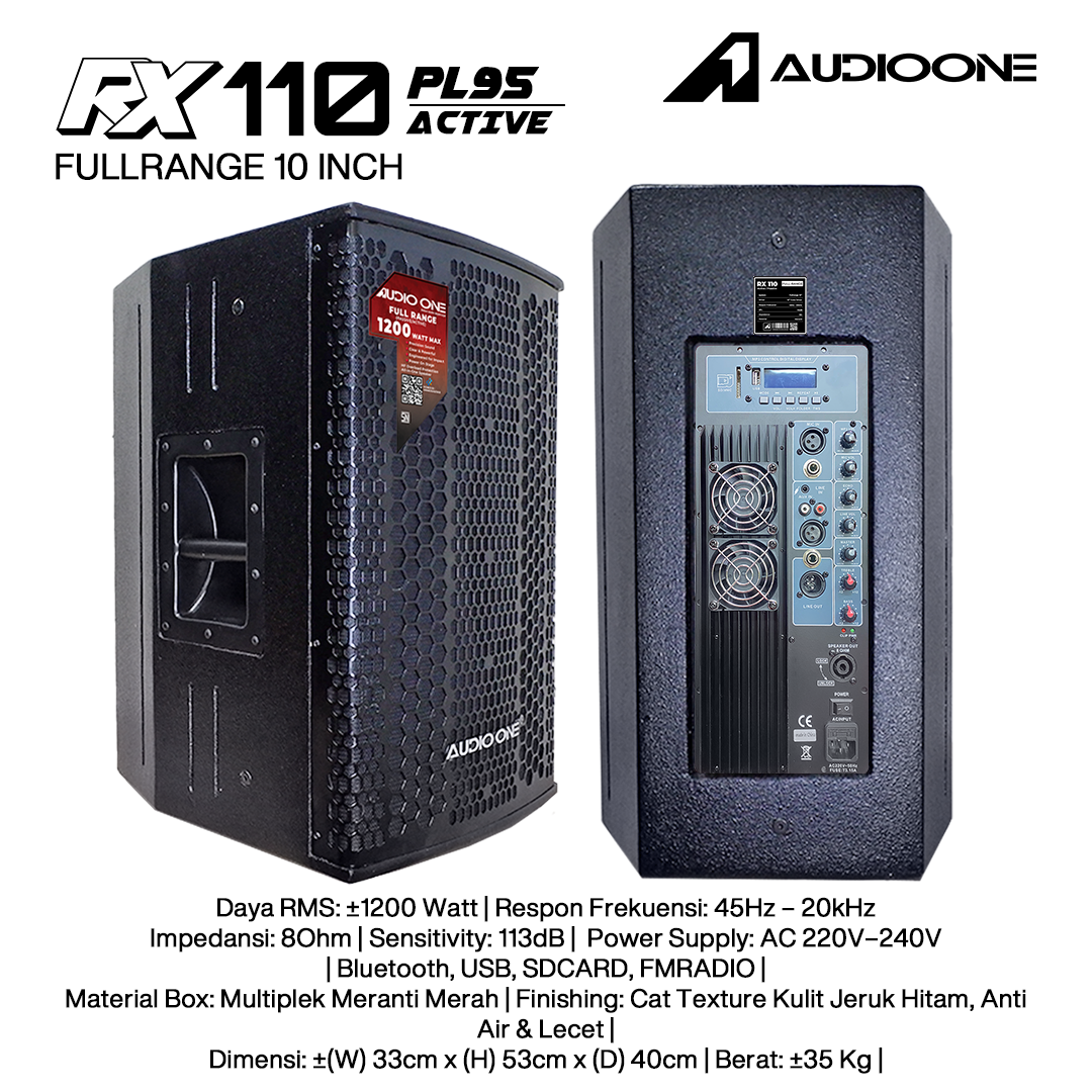 Audio One Speaker RX 10Inch Aktif 1200W PL-95 RX 110A