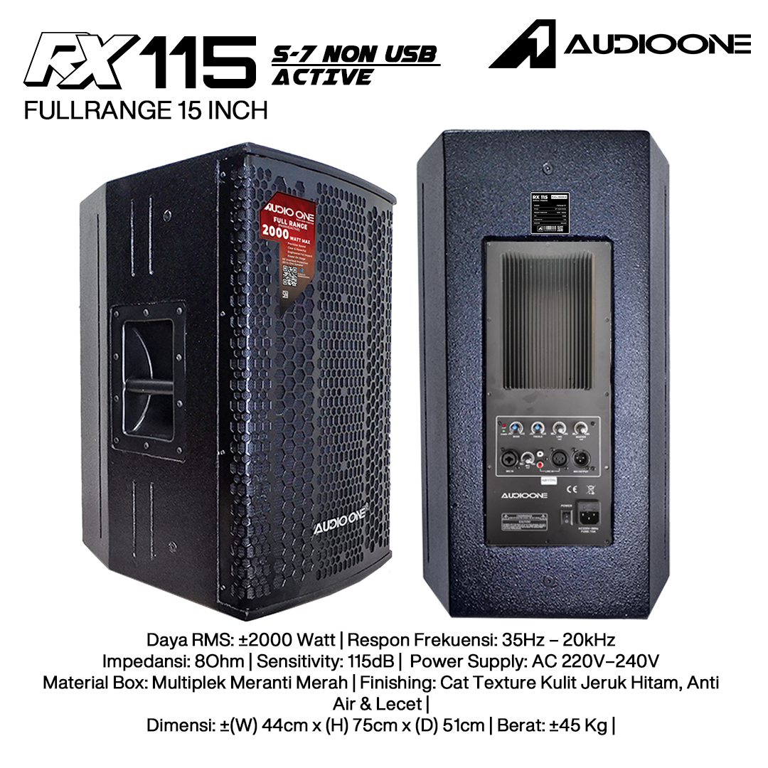 Audio One Speaker RX 15Inch Aktif 2000W S7-NON RX 115A