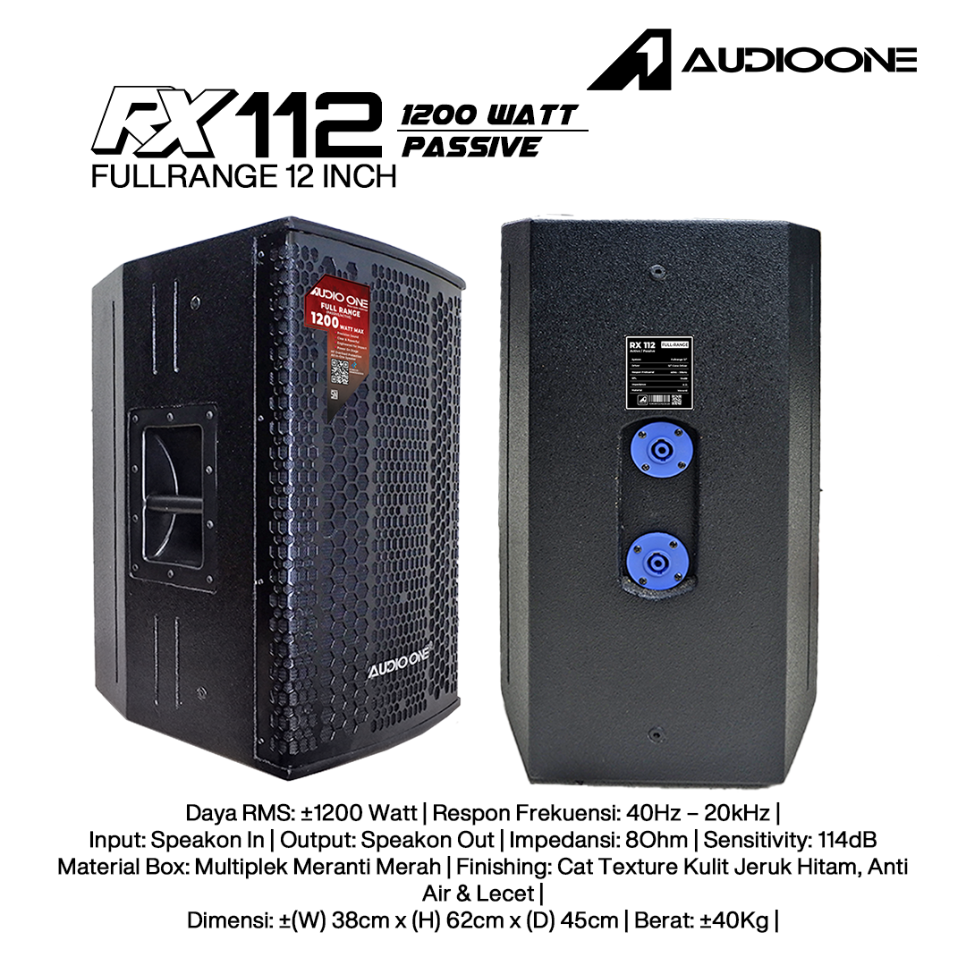 Audio One Speaker RX 12Inch Pasif 1200W RX 112P