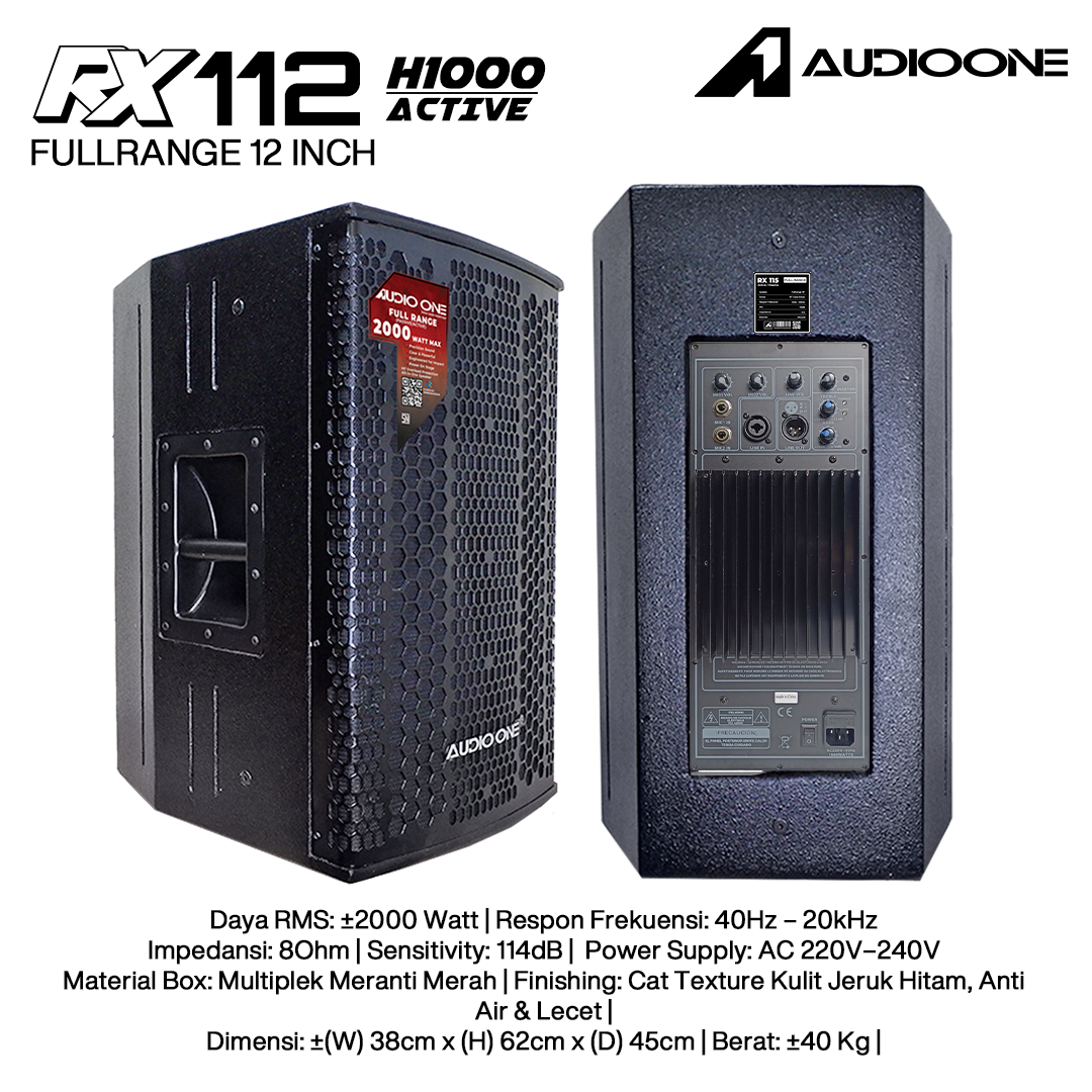Audio One Speaker RX 12Inch Aktif 2000W H-1000 RX 112A