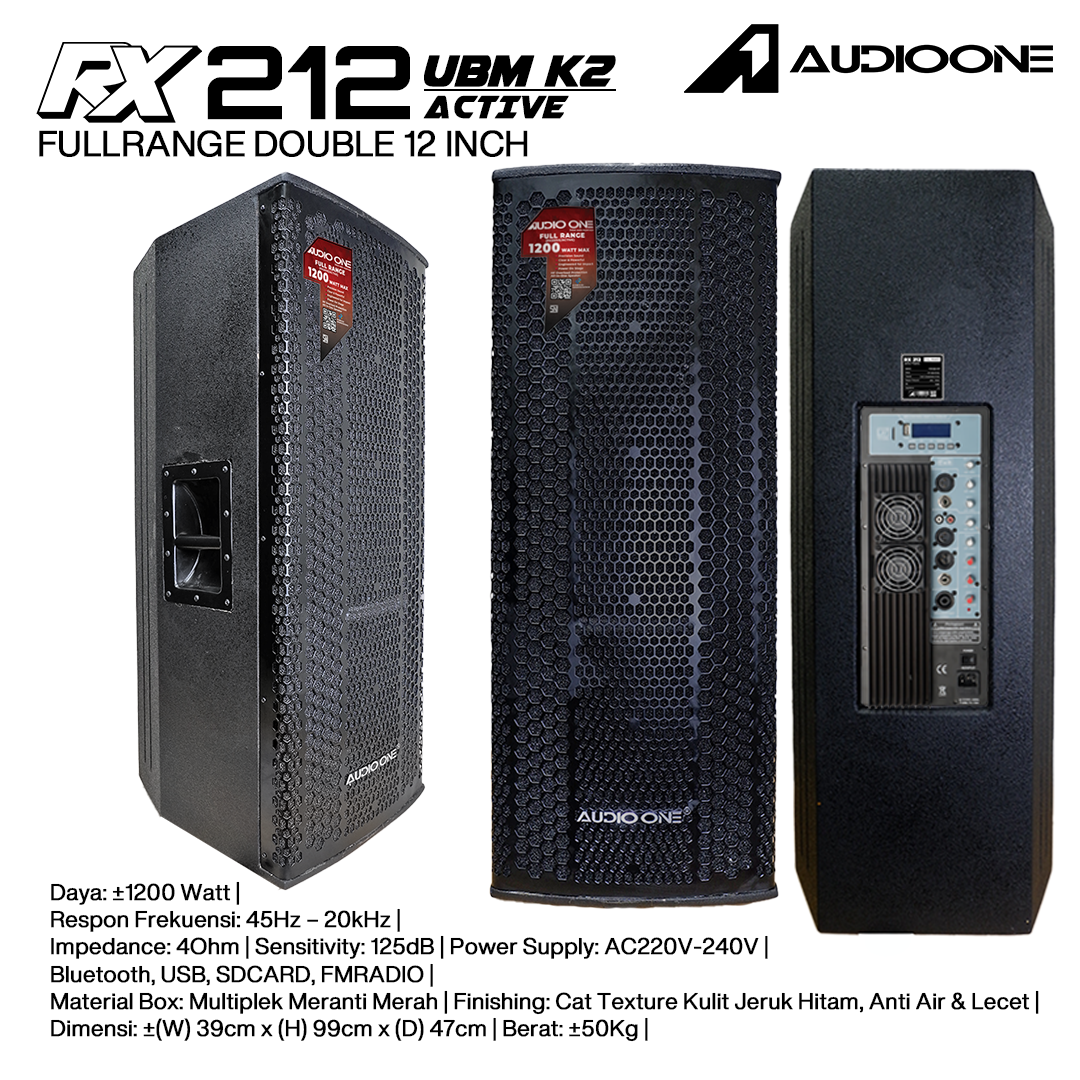 Audio One Speaker Double RX 2x12" Aktif 1200W UBM-K2 RX 212A