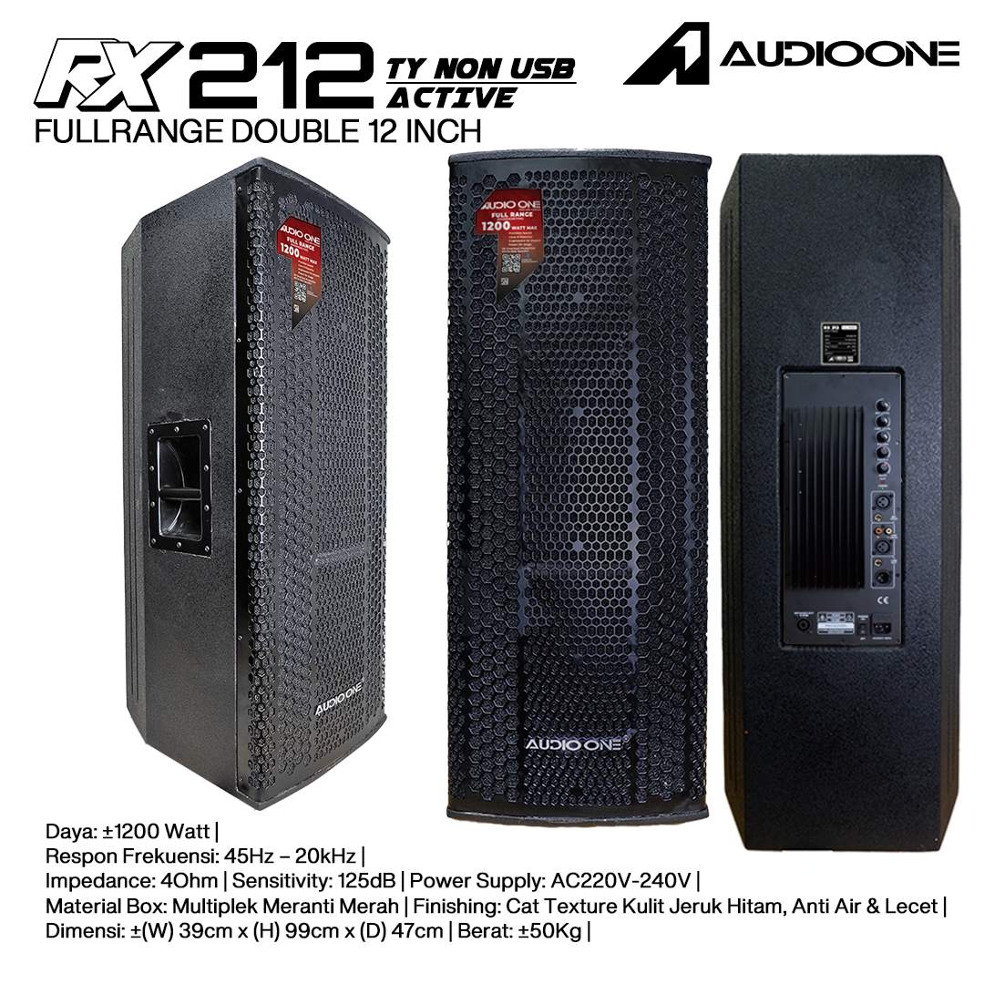 Audio One Speaker Double RX 2x12" Aktif 1200W TY-NON RX 212A