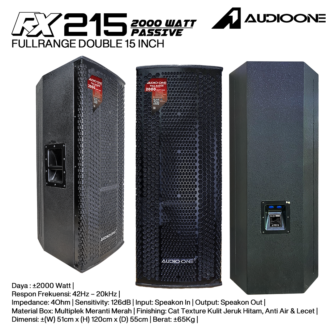 Audio One Speaker Double RX 2x15" Pasif 2000W RX 215P