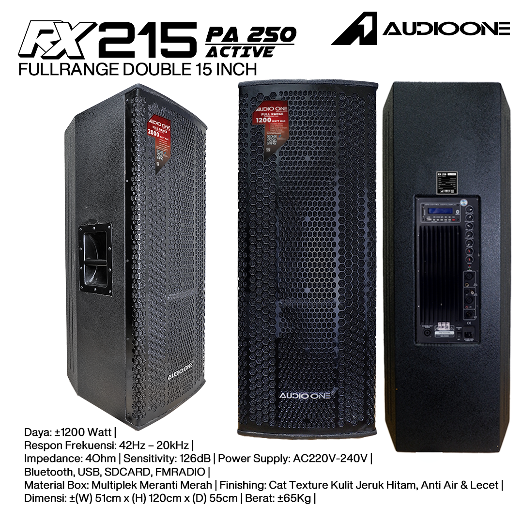 Audio One Speaker Double RX 2x15" Aktif 1200W PA-250 RX 215A