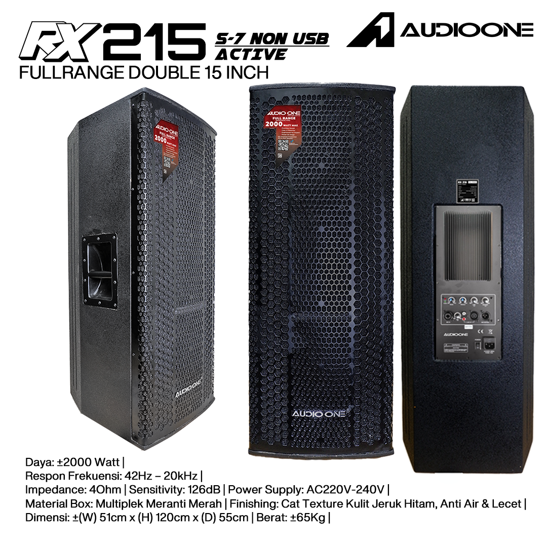 Audio One Speaker Double RX 2x15" Aktif 2000W S7-NON RX 215A
