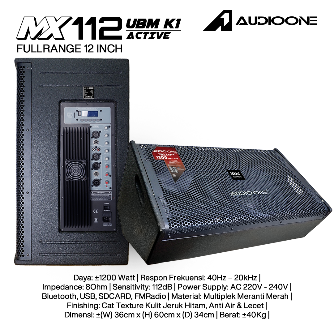 Audio One Speaker Monitor MX 12Inch Aktif 1200W UBM-K1 MX 112A