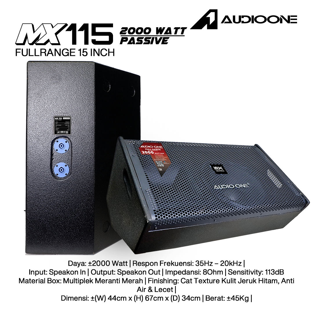 Audio One Speaker Monitor MX 15Inch Aktif 2000W MX 115P